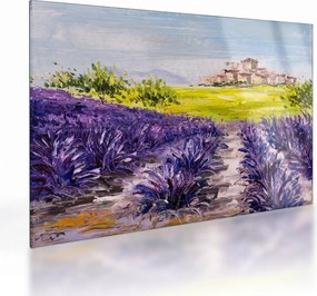 Tablou pe sticlă - Provence, Franța, pictură în ulei (70x50 cm)