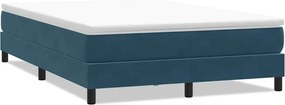 vidaXL Pat cu arcuri fără saltea Albastru închis 160x220 cm catifea