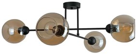 Lustră pe tijă VASCO 4xE27/60W/230V negru/bej fumuriu