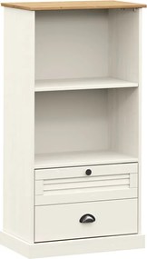 vidaXL Bibliotecă VIGO, alb, 60x35x114,5 cm, lemn masiv de pin