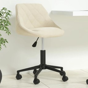 vidaXL Scaun de birou pivotant, crem, catifea