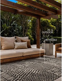 Covor pentru exterior și interior negru/crem 160x230 cm Haringey Barkham – Ted Baker