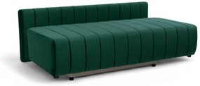 Canapea extensibilă cu ladă de depozitare Neli - verde închis catifea Kronos 19