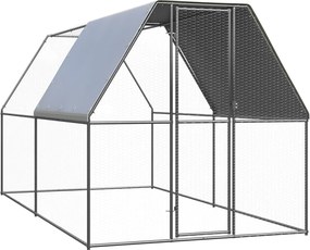 vidaXL Coteț de exterior pentru păsări, 2x4x2 m, oțel zincat