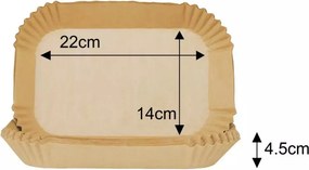 Set 100 buc. hartie de copt pentru friteuza AirFryer Klausberg KB 7783, 22x14 cm, Pana la 220°C, Neaderent, Bej