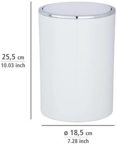 WENKO 22554100 - Coș INCA, 18,5 x 25,5 cm, alb/crom lucios