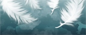 Tablou - Pene albe (120x50 cm)