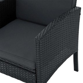 Juskys Set de ratan Turin - negru
