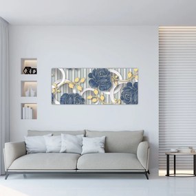 Tablou - Tradafiri și cercuri (120x50 cm)