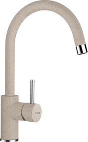 Baterie bucatarie Schock Plutos Cristalite Sabbia, aspect granit, cartus ceramic, nisip