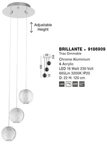 Lustra LED suspendata design decorativ BRILLANTE