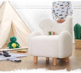 Fotoliu pentru copii TOBI, alb