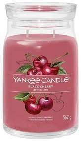 Lumânare parfumată Yankee Candle Signatureîn borcan, mare, Black Cherry, 567 g