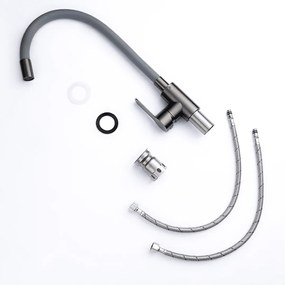 Baterie bucătărie cu pipă flexibilă - 276 oțel inoxidabil P14A