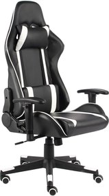 vidaXL Scaun de jocuri pivotant, alb, PVC