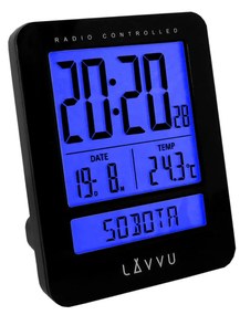 Ceas deșteptător digital Lavvu Duo Black  LAR0021, 9,2 cm