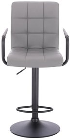 HC1015WP Scaun Gri Piele Ecologica Bază Neagră