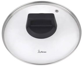 Cratiță Luigi Ferrero Rosso FR-2813, 28x13.5 cm, 6.7 l, Acoperire neaderentă, Capac din sticlă cu gaură pentru abur, Inducție, Negru