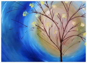 Tablou pe sticlă - Copac în fața soarelui (70x50 cm)
