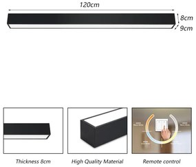 Plafonieră LED dimabilă Immax NEO 07256L LUNGO LED/38W/230V Wi-Fi Tuya negru + telecomandă