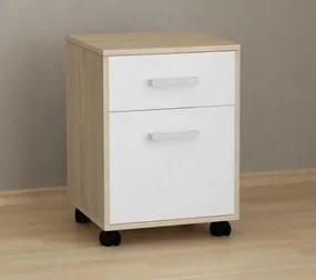 Comoda pentru office E 24 40x40x56 cm Strejar Sonoma si Alb