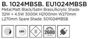 Lampadar LED, Lampa de podea design modern Gio, negru EU1024MBSB SRT