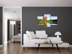 Tablou cu balon cu aer cald pe un lac (90x60 cm)