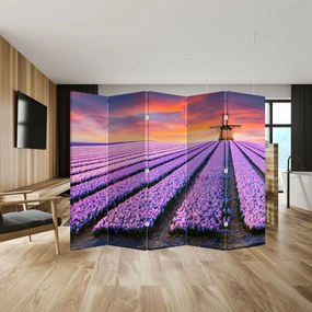 Paravan - Ferma cu flori (210x170 cm)
