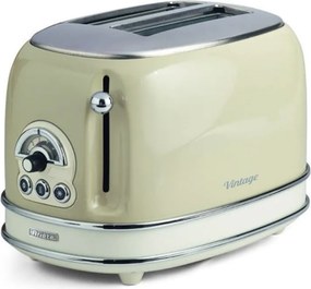 Resigilat: Prajitor de paine Ariete VINTAGE 0155/03, 810W, 2 felii, 3 functii, 6 trepte, Tava irimituri detasabila, Bej