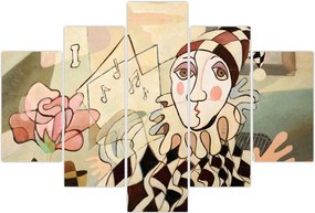 Tablou - Cubismul - arlechin și trandafir (150x105 cm)