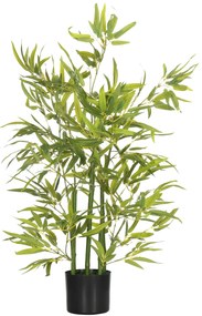 HOMCOM Plantă Artificială de Bambus Înaltă de 90 cm cu 504 Frunze din PEVA și PP Verde cu Ghiveci de Ciment Ø15x12.5 cm | Aosom Romania