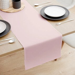 Goldea napron de masă 100% bumbac - roz pudră 35x140 cm