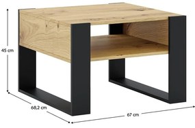 Măsuță de cafea Corosta 2 (Stejar artisan + Negru) . 1097158