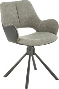 Scaun rotativ K494, gri/negru, stofa/piele ecologica, 57X59X85 cm