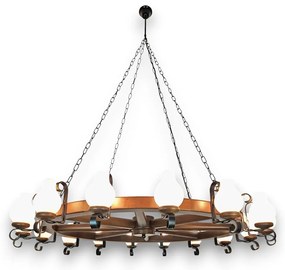 Candelabru rustic fabricat manual din lemn Roata 16L