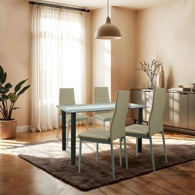 Set de masă Mezza 4+1 bej-gri