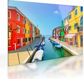 Tablou pe sticlă - Insula Burano, Veneția, Italia (70x50 cm)