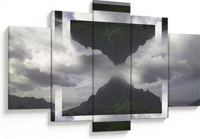 Tablou - Munții din Islanda, colaj geometric (150x105 cm)
