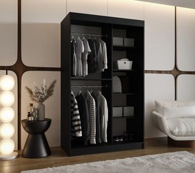 Dulap de haine 120 cm Lulu (Negru). 1125971