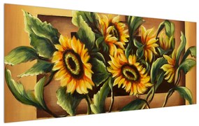 Tablou cu floarea soarelui (120x50 cm), în 40 de alte dimensiuni noi