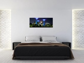 Tablou cu lună plină în grădinile din Singapur (120x50 cm)