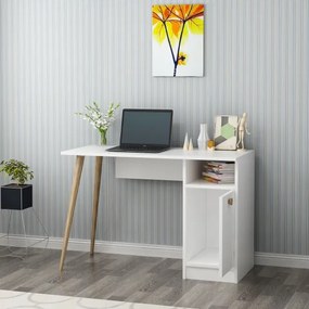 Masă de lucru CANNAS 110x74 cm alb/maro