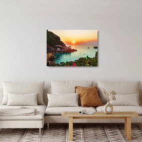 Tablou pe sticlă cu plaja frumoasă (70x50 cm)