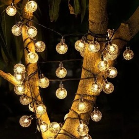 Brilagi- Ghirlandă solară decorativă LED BUBBLE 200xLED/8 funcții 20m IP65 alb cald