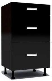 Corp inferior 50 cu 3 sertare metalice pentru greutate Zebra negru