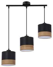 Lustră pe cablu PORTO 3xE27/60W/230V negru/maro
