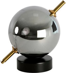 Lampa de masa din sticla si otel negru