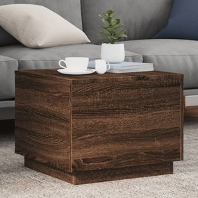 vidaXL Măsuță de cafea cu lumini LED, stejar maro, 50x50x40 cm