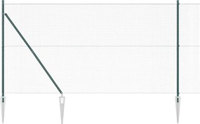 vidaXL Stâlp de gard. Verde 10 x 1,4 m (plasă 19 x 19 mm) Oțel și PVC