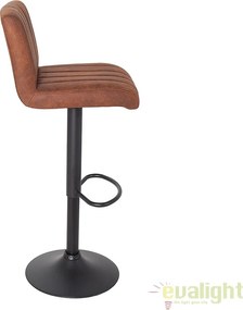 Set de 2 scaune de bar cu tapiterie din microfibra Portland maro vintage A-38456 VC